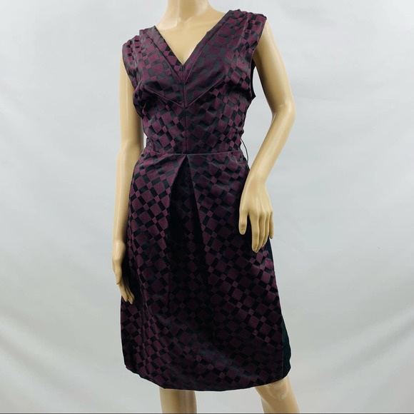 Lida Baday Dresses & Skirts - Lida Baday Purple Silk Ruched Sheath Dress